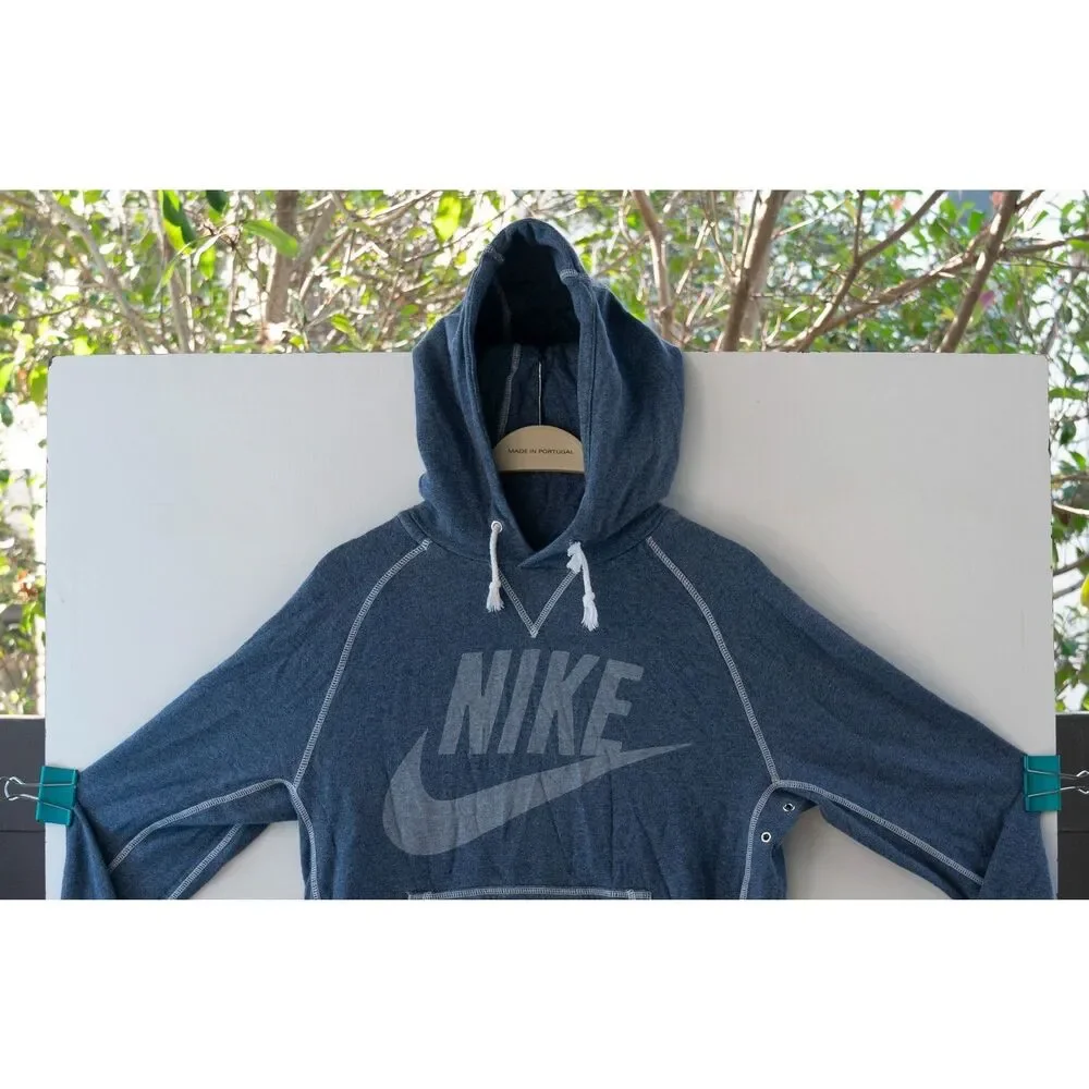 Vintage Y2K Nike Men's Hoodie Sweatshirt‎ Pullover Blue White 452487 420 Size M